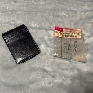 Vintage Black Leather Money Clip